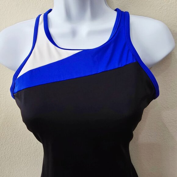 Nike One-Piece Swimsuit M – Black & Blue Racerback w/ Adjustable Clasp EUC - Picture 8 of 10